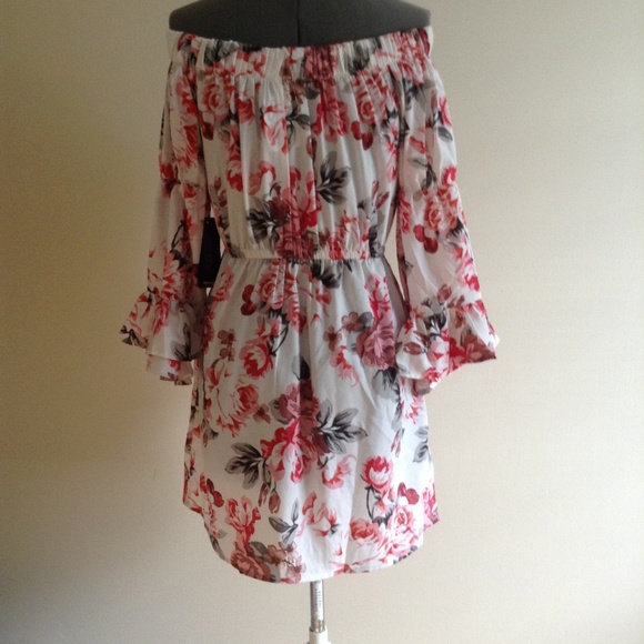 Hint of Blush  Off The Shoulder Angel Sleeve Dress - Picture 4 of 8